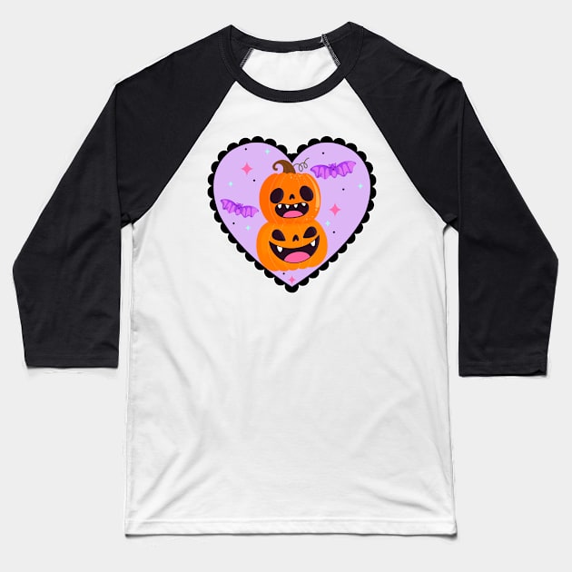 Pastel Pumpkins Baseball T-Shirt by Rockadeadly